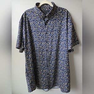 American Tall- Men's Blue Patterned Shirt